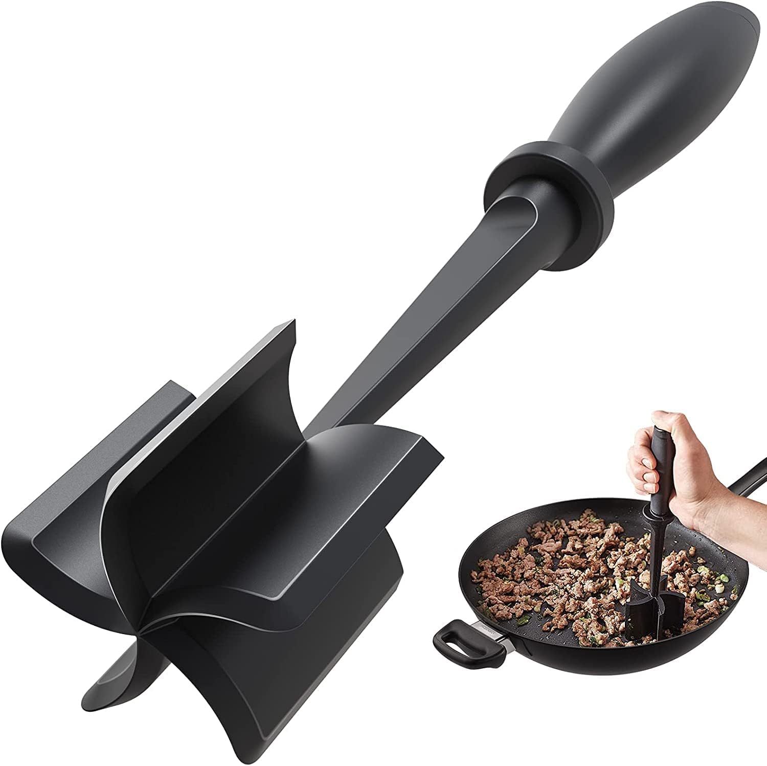 Meat Chopper, Hamburger Chopper, Premium Heat Resistant Masher and Smasher